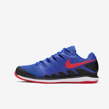 Nike Court Air Zoom Vapor X - Férfi Teniszcipő - Kék/Fekete/Fehér/Világos Piros